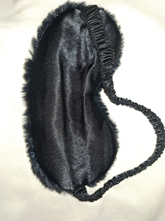 Black Plush Eye Mask