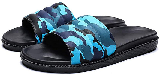 Men Blue Outdoor Fashion Colourful Camouflage Slippers