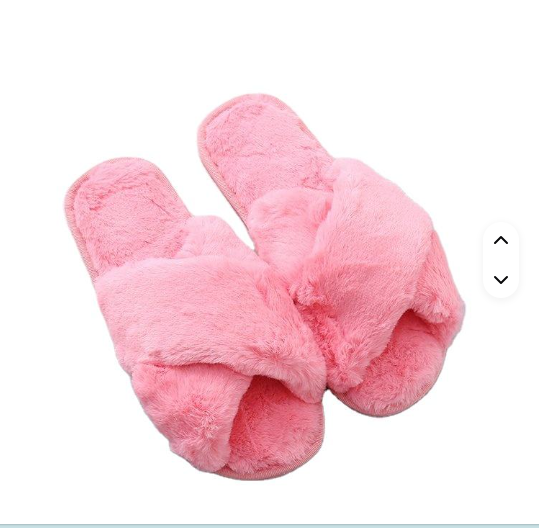 Women Pink Plush Slippers