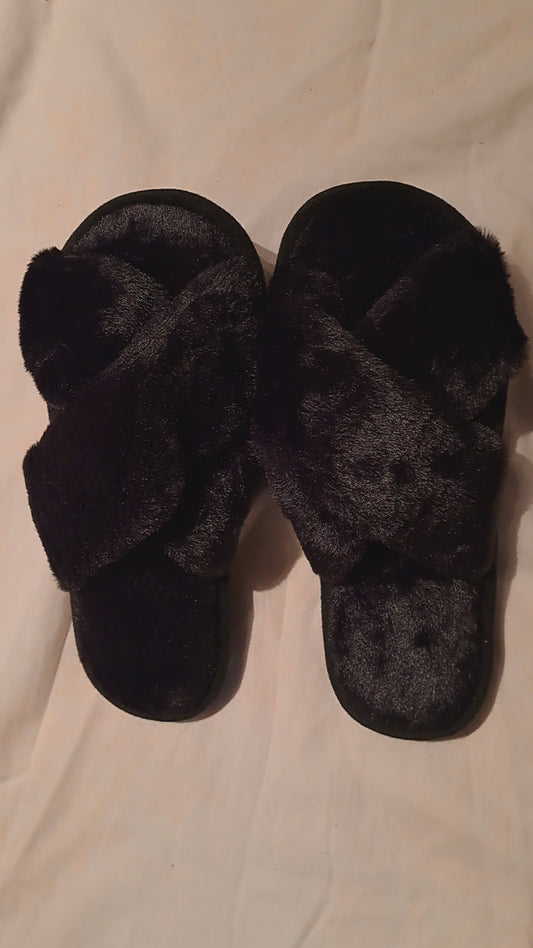 Black Women Plush  Slippers